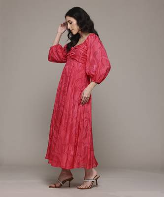 Red penelope long dress by label ritu kumar 3