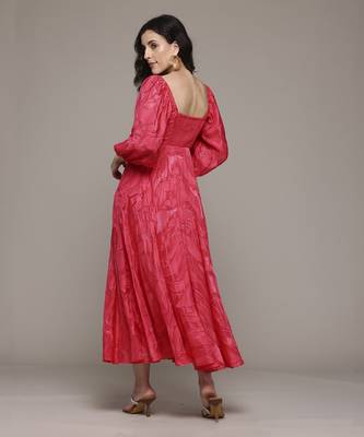 Red penelope long dress by label ritu kumar 4