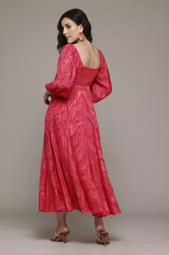 Red penelope long dress by label ritu kumar