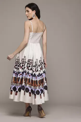 Ecru norah long dress by label ritu kumar