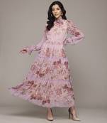 Pink jovie long dress by label ritu kumar