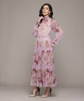 Pink jovie long dress by label ritu kumar 2