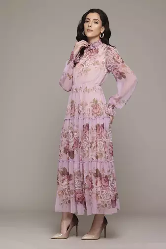 Pink jovie long dress by label ritu kumar