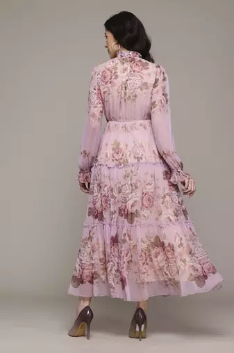 Pink jovie long dress by label ritu kumar