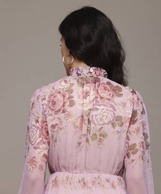 Pink jovie long dress by label ritu kumar 4