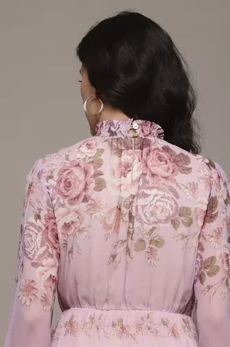 Pink jovie long dress by label ritu kumar