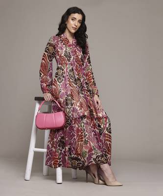 Multi color felix long dress with camisole by label ritu kumar 1