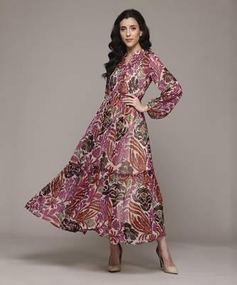 Multi color felix long dress with camisole by label ritu kumar 2