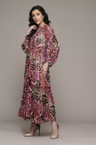 Multi color felix long dress with camisole by label ritu kumar