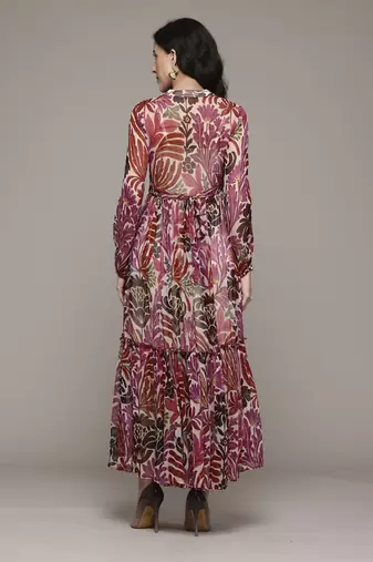 Multi color felix long dress with camisole by label ritu kumar