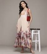 Peach evie maxi dress by label ritu kumar