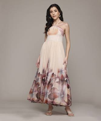 Peach evie maxi dress by label ritu kumar 2