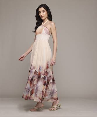 Peach evie maxi dress by label ritu kumar 3