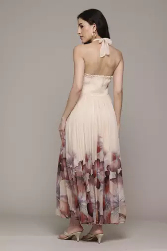 Peach evie maxi dress by label ritu kumar