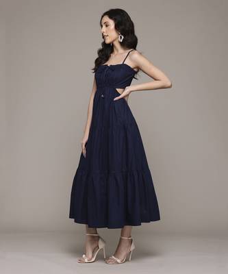 Navy dorena long dress by label ritu kumar 3