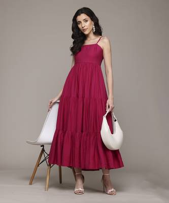 Fuchsia arabella long dress by label ritu kumar 1