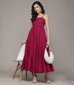 Fuchsia arabella long dress by label ritu kumar