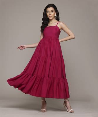 Fuchsia arabella long dress by label ritu kumar 2