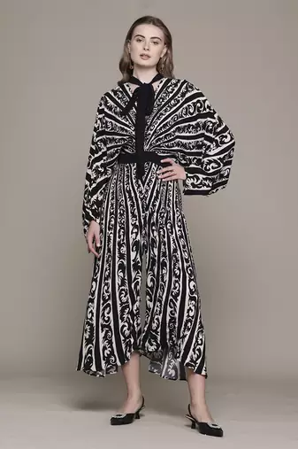 Black arabesq jumpsuit by label ritu kumar