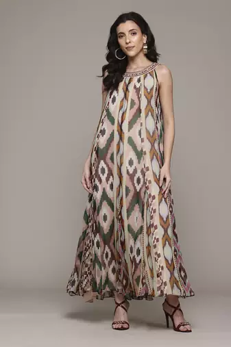 Multi color aquinnah maxi dress by label ritu kumar
