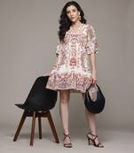 Ecru alba short dress by label ritu kumar