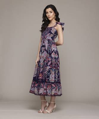 Navy alba long dress by label ritu kumar 3