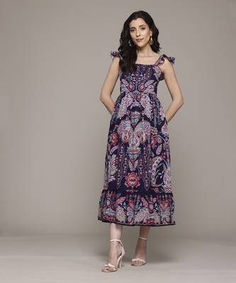 Navy alba long dress by label ritu kumar 4
