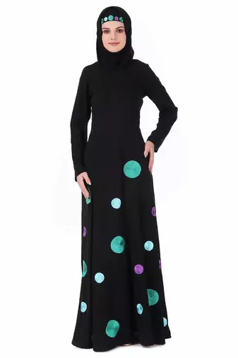 Polka Dot Embroidery Nida Abaya