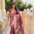 Onion pink soft Silk Blend saree with zari weaving meenakari design