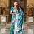 Sky blue soft Silk Blend saree with zari weaving meenakari design