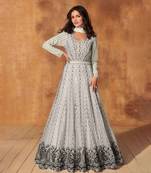 Multicolor georgette anarkali  with dupatta