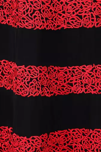 Red Embroidered Lace Abaya