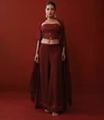 Maroon corset & pallazo set