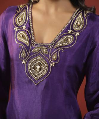 Purple a-line kurta set 5