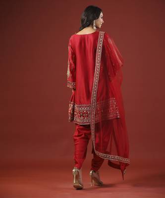 Rustic red a-line kurta set 5