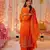 Orange Chinon Embroidered Salwar Set