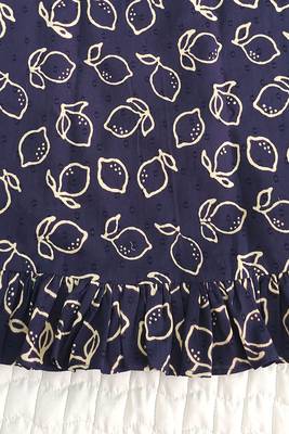 Purple cotton printed baby girl shoulder knot lemon jabla dress 3