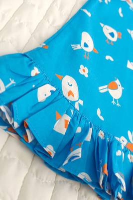 blue birdie cotton printed baby girl shoulder knot jabla dress 3