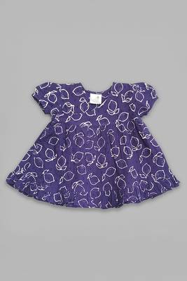 Purple cotton embroidered girls jabla wrap dress lemons 1