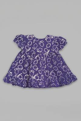 Purple cotton embroidered girls jabla wrap dress lemons 2
