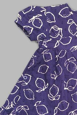 Purple cotton embroidered girls jabla wrap dress lemons 3