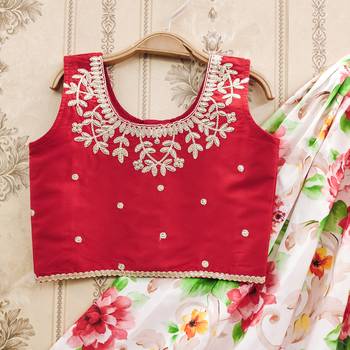 Graceful floral print kids' lehenga set 2