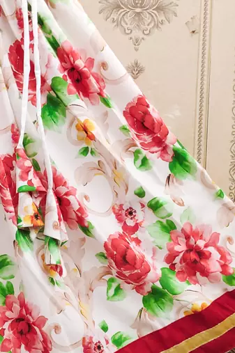 Graceful floral print kids' lehenga set
