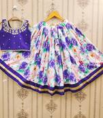 Graceful floral print kids' lehenga set