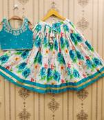 Graceful floral print kids' lehenga set