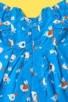 blue birdie cotton printed iris baby girl dress 5