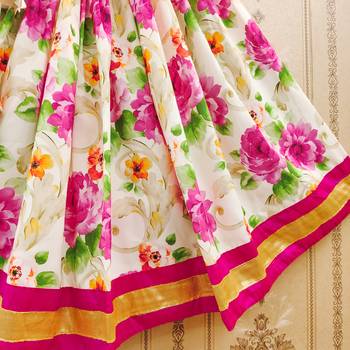 Graceful floral print kids' lehenga set 3
