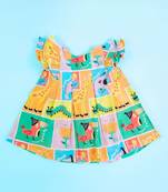Multicolor zoo crew cotton printed iris baby girl dress