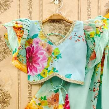 Floral printed lehenga with ruffle blouse 2
