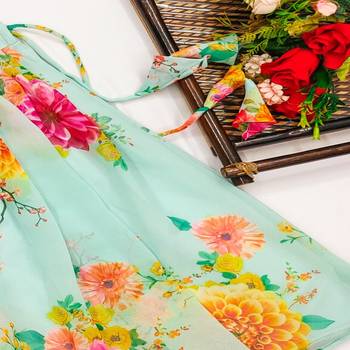 Floral printed lehenga with ruffle blouse 3